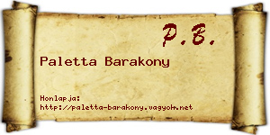 Paletta Barakony névjegykártya